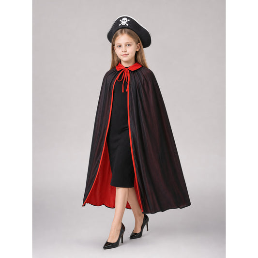 Black-and-Red Pirate Carnival Cape