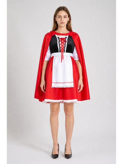 Little Red Riding Hood Costume with Cape and Apron main product view