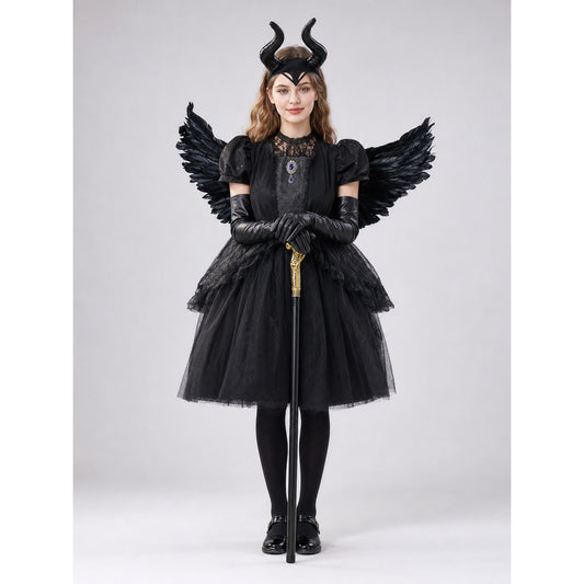 Children’s Halloween Dress with Wings and Horns