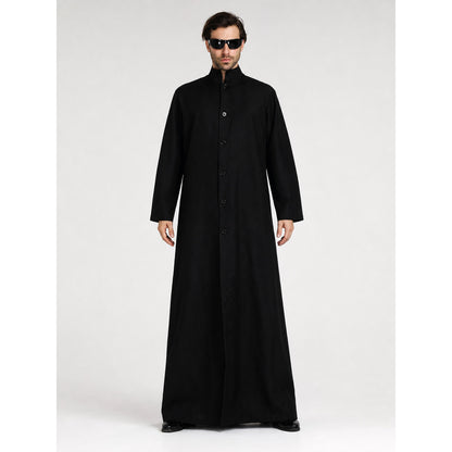 Zombie Costume — Long Black Robe with Sunglasses on-model view