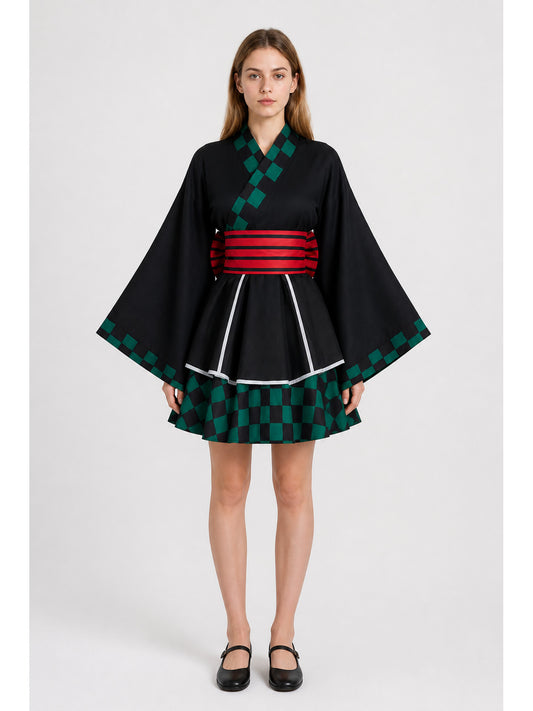 Black Demon Slayer Anime Cosplay Dress main product view