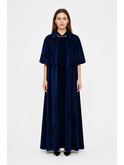 Dark Navy Cloak with Capelet for Halloween