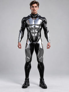 Black and silver cosplay bodysuit costume