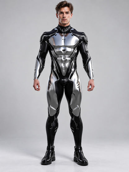 Black and silver cosplay bodysuit costume
