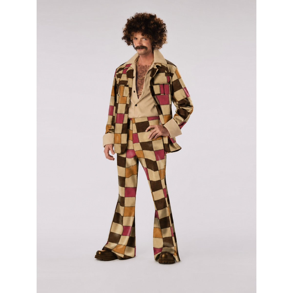 Retro 70s Disco Costume, Patchwork on-model view