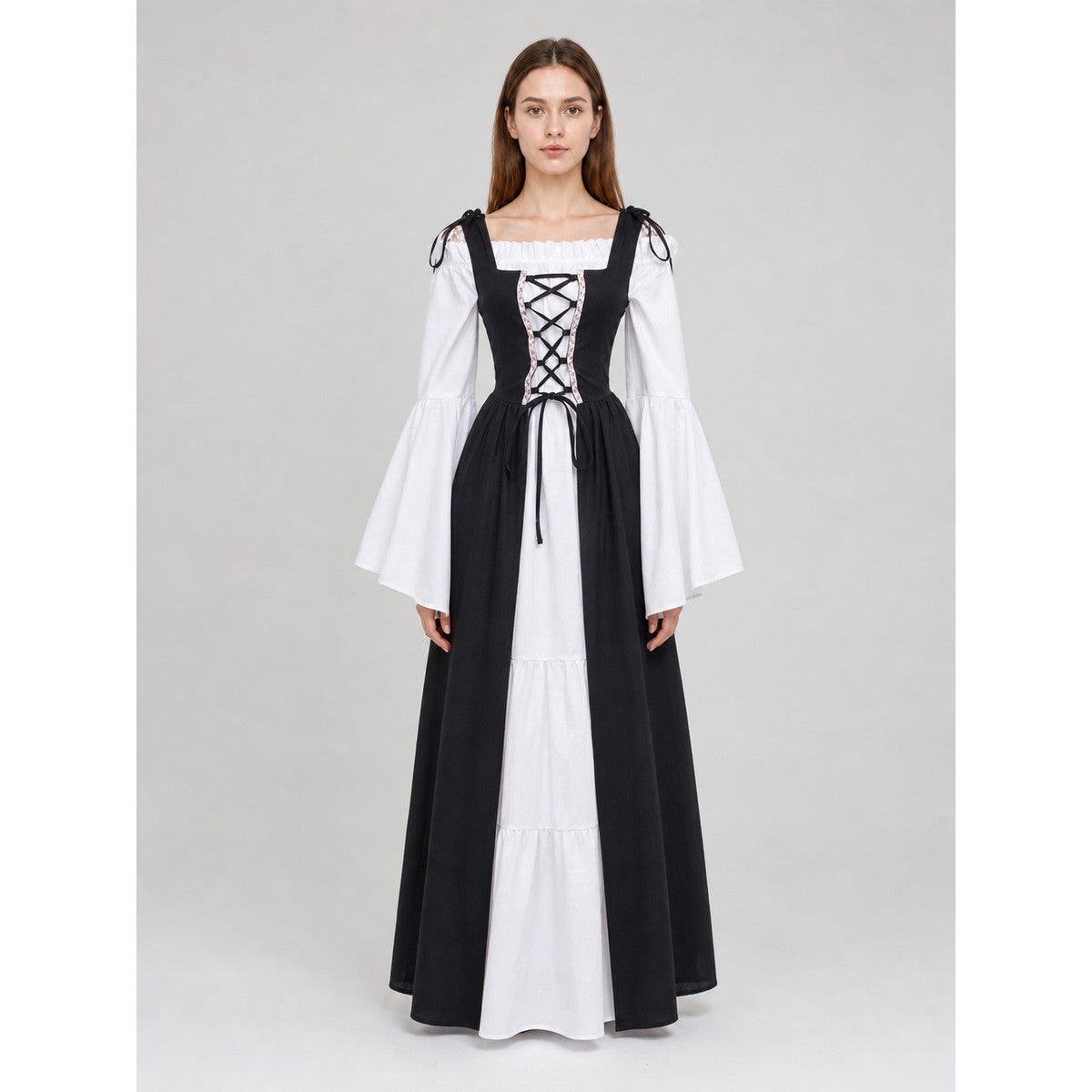 Gothic Medieval Dress with Corset Bodice