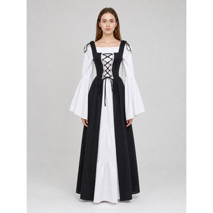 Gothic Medieval Dress with Corset Bodice