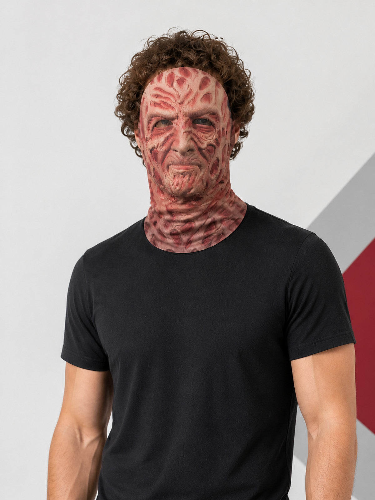 Halloween Zombie Mask, Brown and Red, Full Face