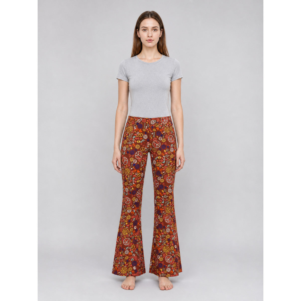Hippie-Style Set with Bell-Bottom Pants and Accessories