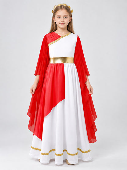 Greek-Style Carnival Dress with Gold Belt