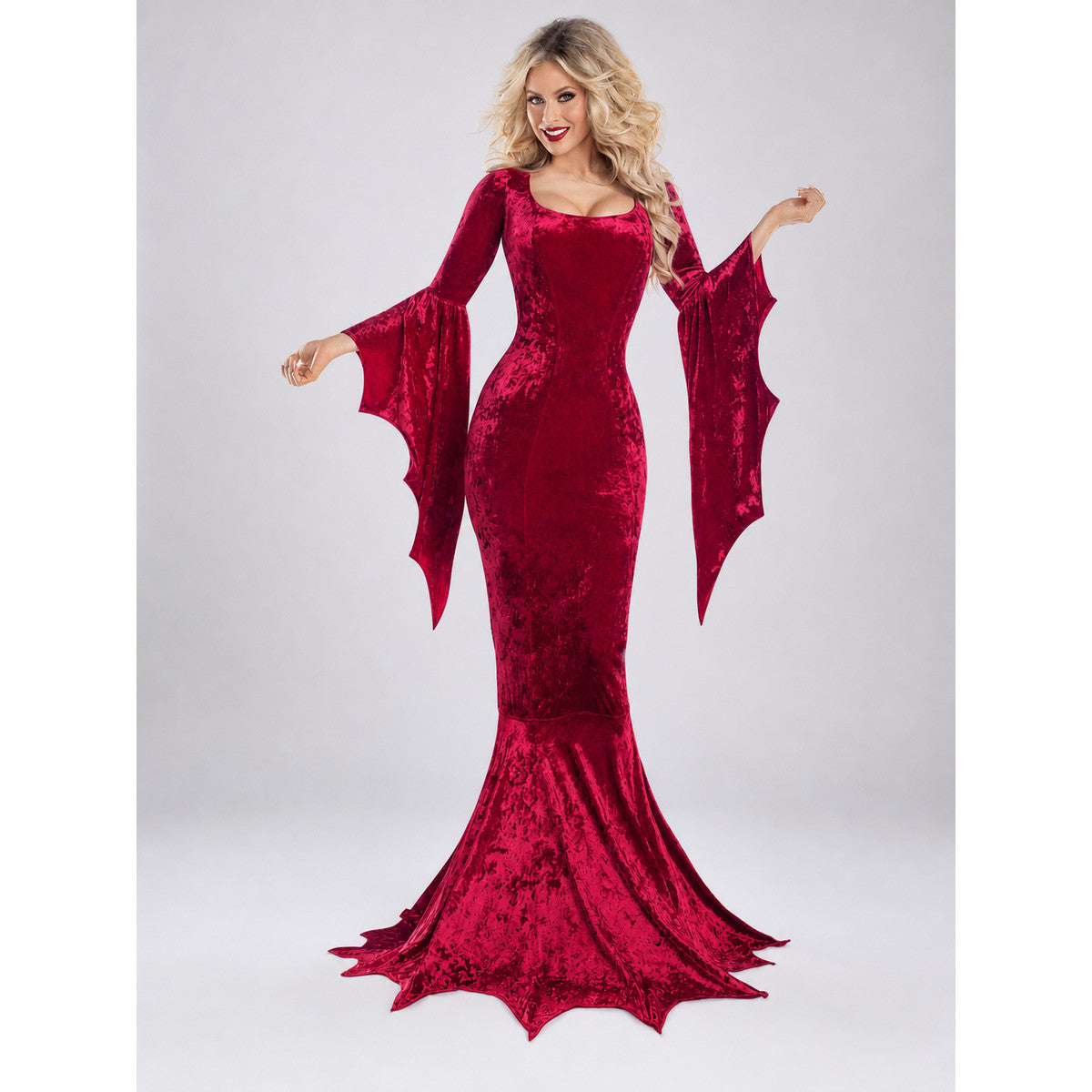 Halloween Costume Dress with Bat-Wing Sleeves