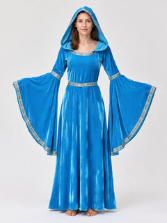 Women's Medieval Hooded Dress with Belt