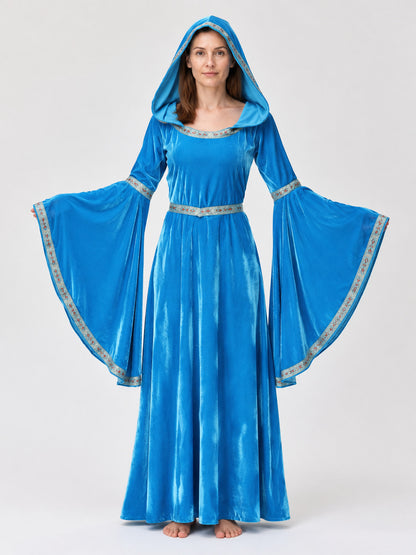 Women's Medieval Hooded Dress with Belt main product view
