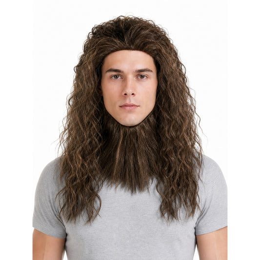 Long brown carnival beard with mustache