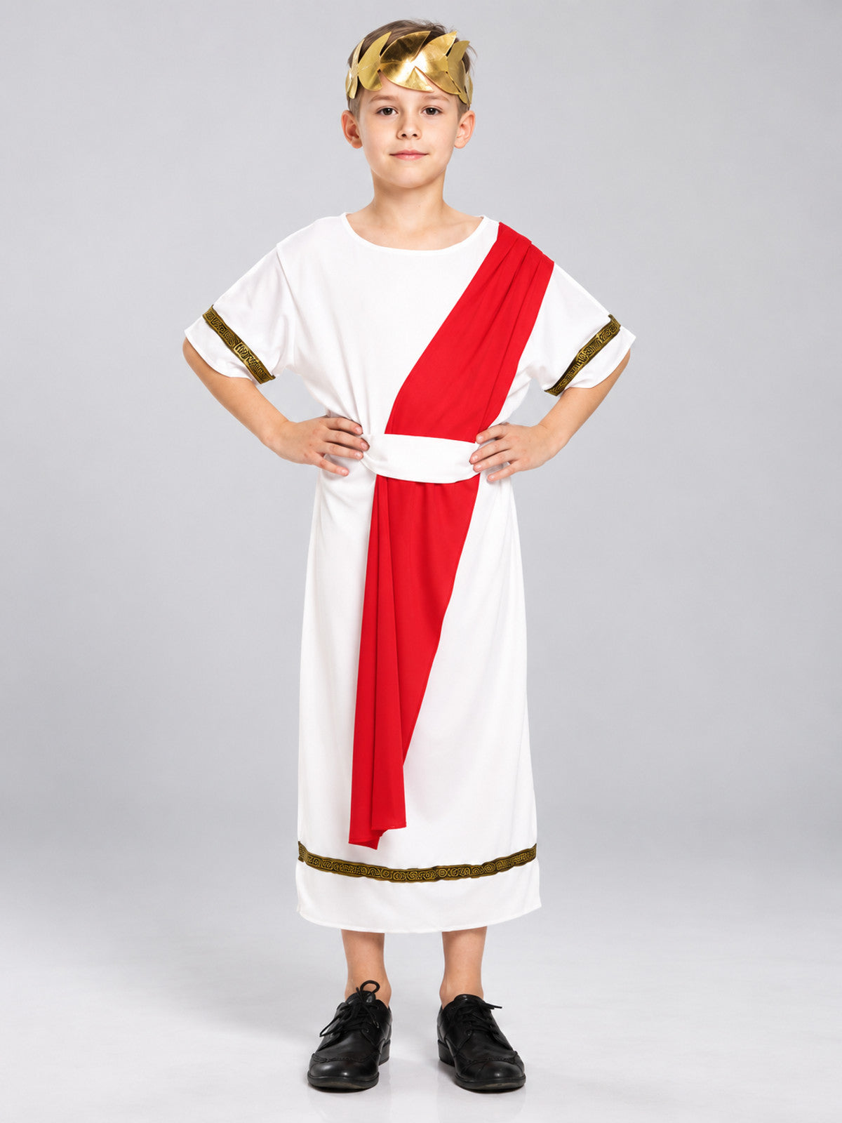 Kids' Roman Gladiator Carnival Costume with Wreath and Belt