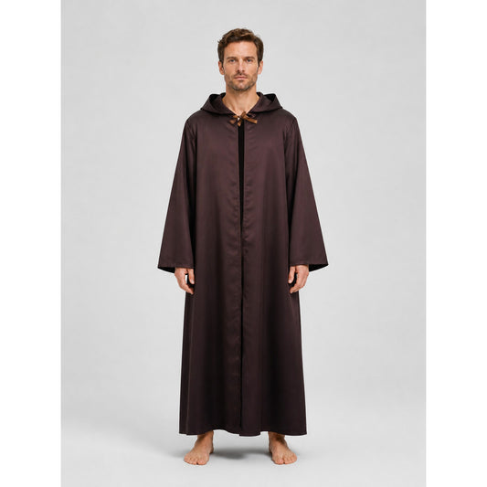 Hooded Jedi Cloak for Cosplay and Halloween on-model view