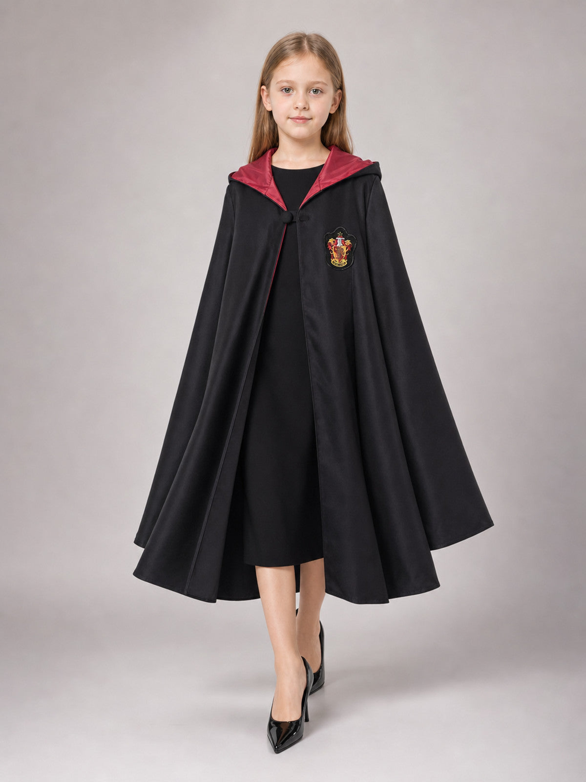 Black Hooded Carnival Cloak for Cosplay