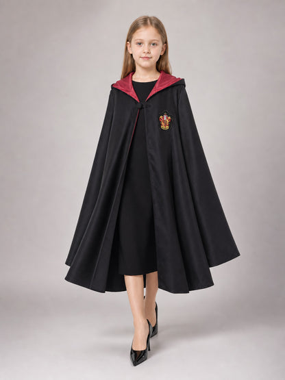 Black Hooded Carnival Cloak for Cosplay