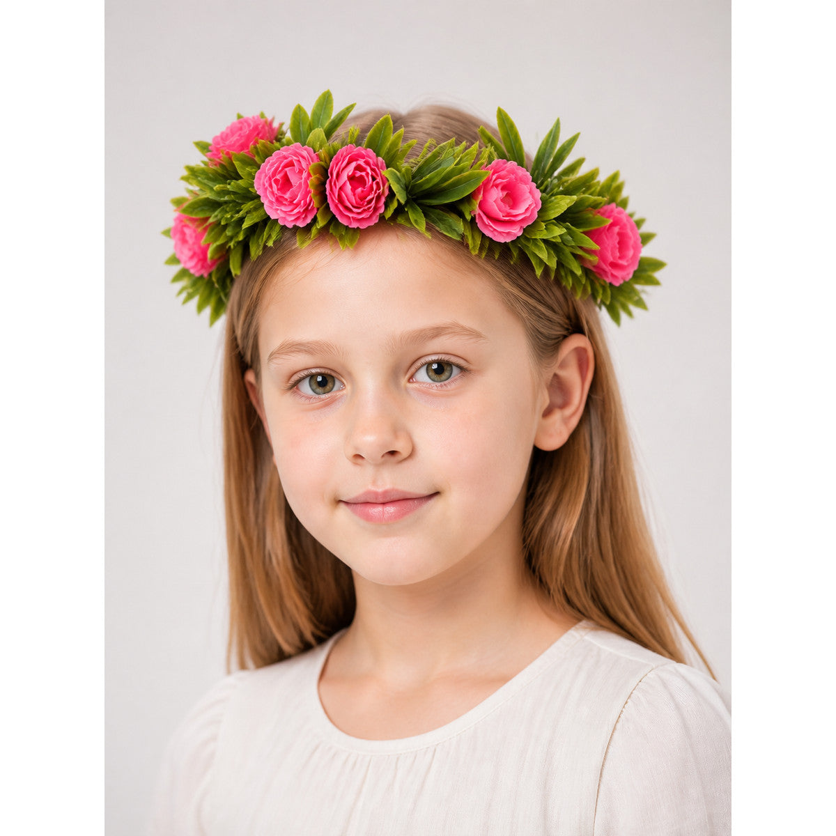 Floral Carnival Headband with Pink Flowers for Celebrations main product view