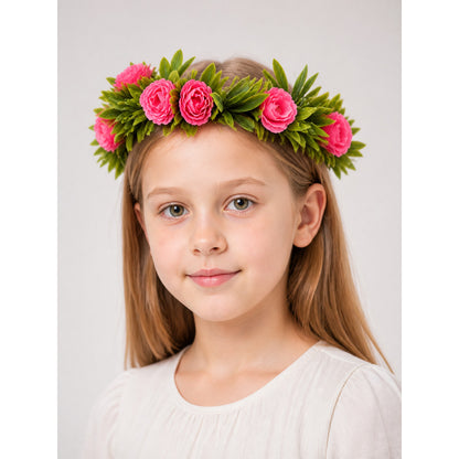 Floral Carnival Headband with Pink Flowers for Celebrations main product view