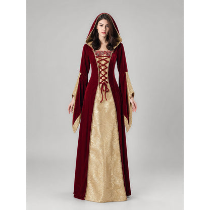 Carnival costume — long dress with a hood