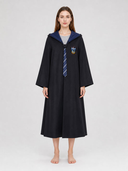 Wizard Robe Costume with Hood and Tie on-model view