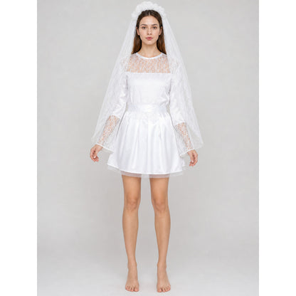 Carnival Costume Dress with Veil for Photo Shoots on-model view
