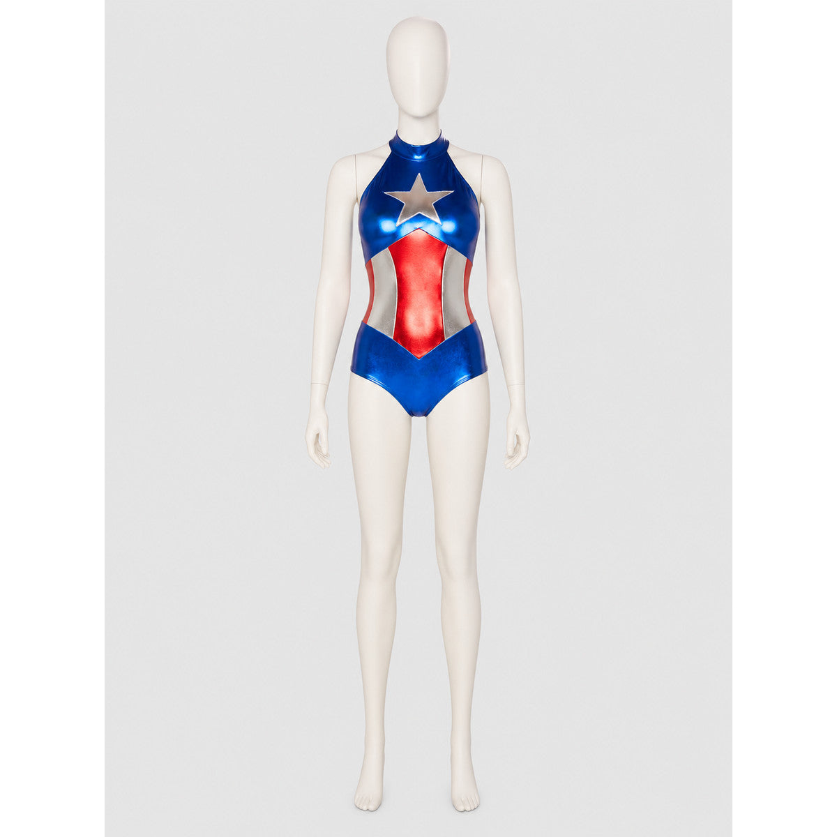 Superhero Costume with Stars for Cosplay on-model view