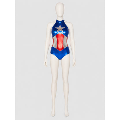 Superhero Costume with Stars for Cosplay on-model view