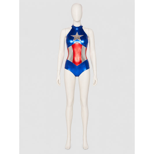 Superhero Costume with Stars for Cosplay on-model view