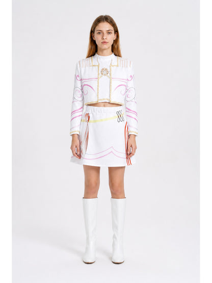 Children's White-and-Pink Costume with Jacket and Skirt main product view