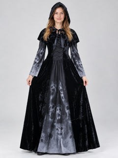Vampire Costume with Black Dress and Hat