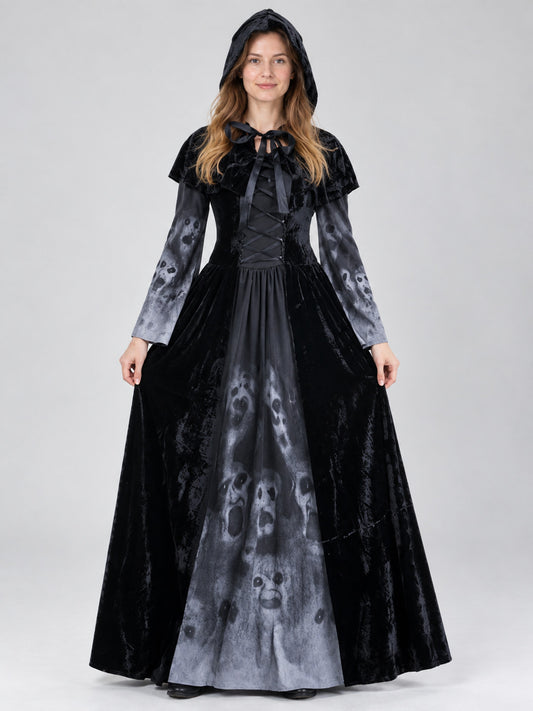 Vampire Costume with Black Dress and Hat