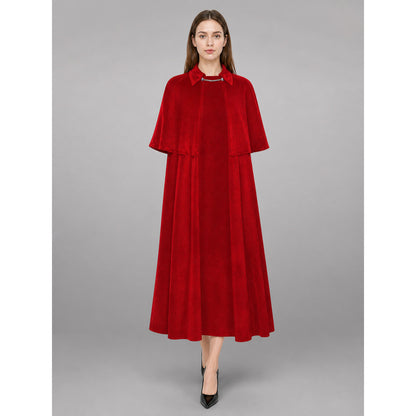 Red Costume Cloak, Long, with High Collar