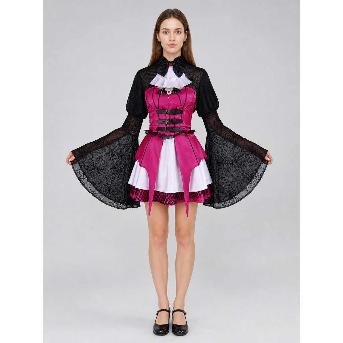 Gothic Draculaura Cosplay Dress with Corset Bodice