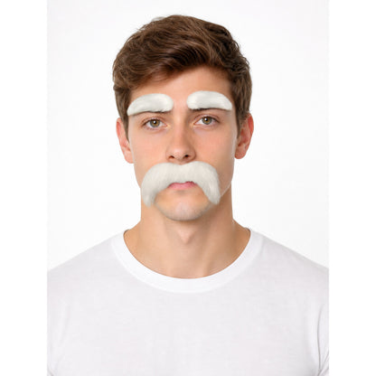 Carnival Set: Fake Mustache and White Eyebrows