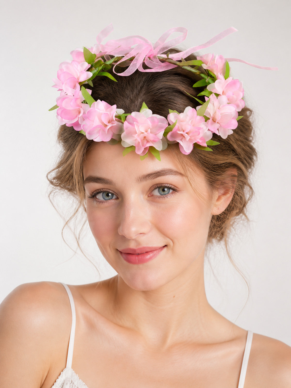 Halloween Carnival Headband with Pink Flowers main product view