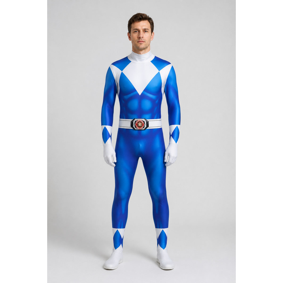 Superhero jumpsuit with mask and belt for cosplay main product view