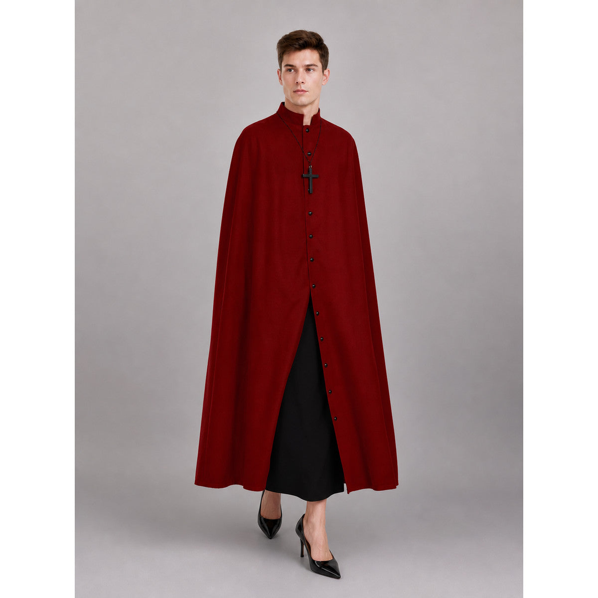 Dark Red Carnival Cloak with Hood