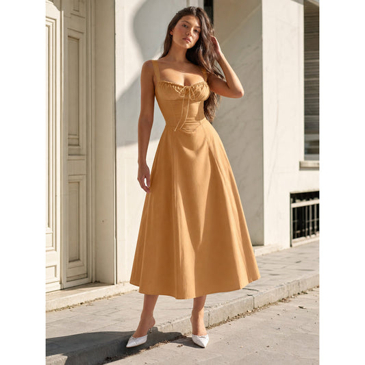 Women's Spaghetti-Strap Dress with a Square Neckline