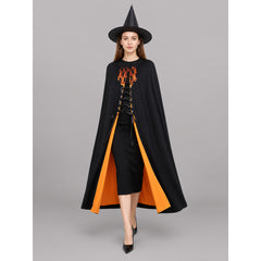 Witch costume with dress and pointed hat