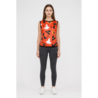 Orange Pet Vest with Halloween Print main product view