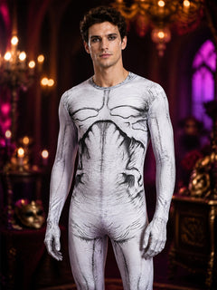 Adult & Kids Human Anatomy Bodysuit Costume, Hooded Jumpsuit With Matching Foot