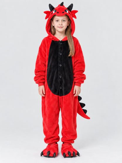 Kids' Dragon Hooded Pajama Kigurumi