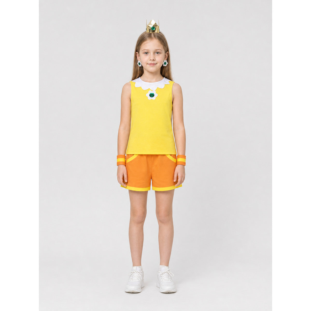 Princess Peach Cosplay Costume, Top, Shorts, Crown
