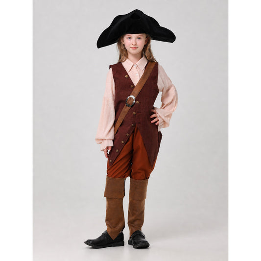 Pirate Costume with Vest and Tricorn Hat