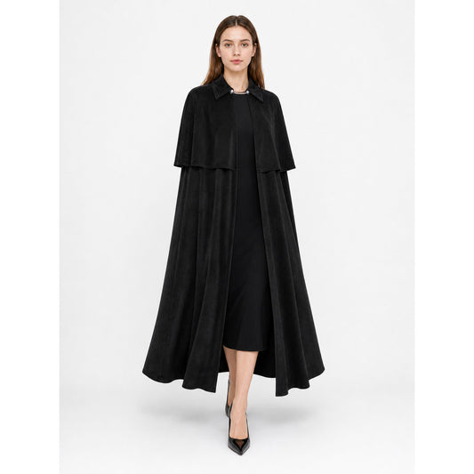 Black Carnival Cape with High Collar