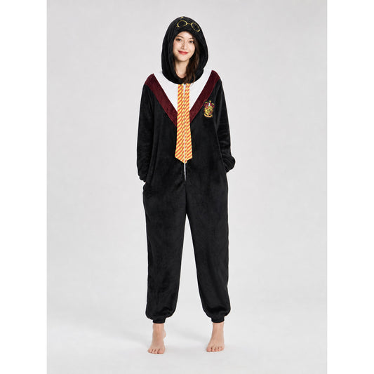 Wizard-Style Hooded Costume Jumpsuit