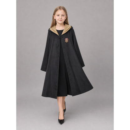 Black hooded carnival cloak for cosplay