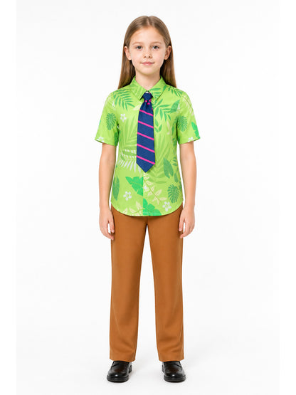 Nick the Fox costume with a green shirt, trousers, and tie